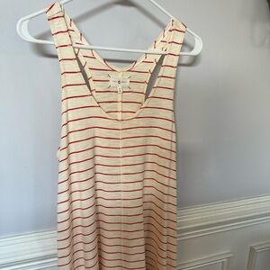 Lou & Grey cream and red striped swing dress with racer back